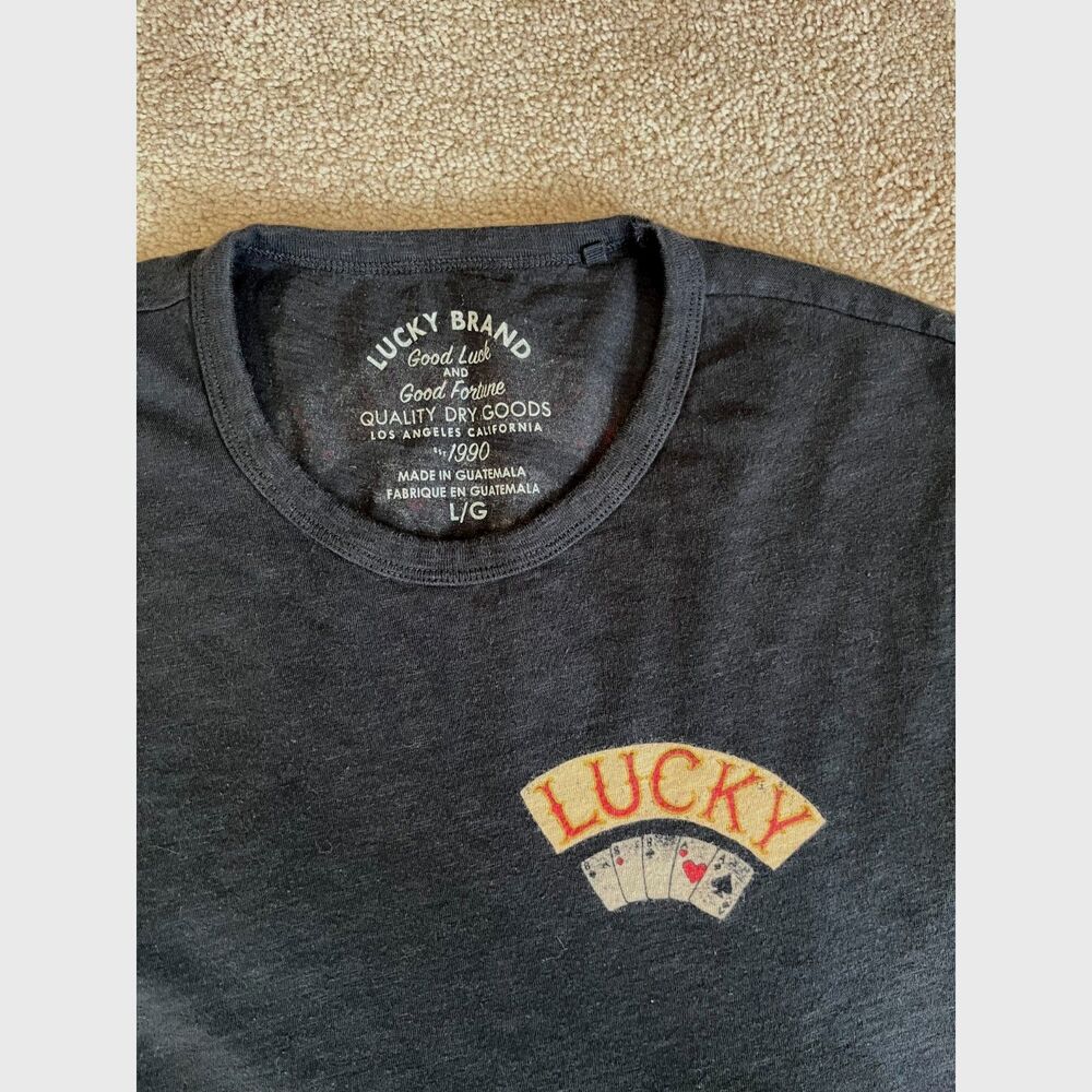 Lucky Brand Men's Aces Over Eights Black Graphic T-Shirt, Size Large - Picture 2 of 6